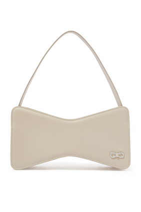 Bow Leather Baguette Bag